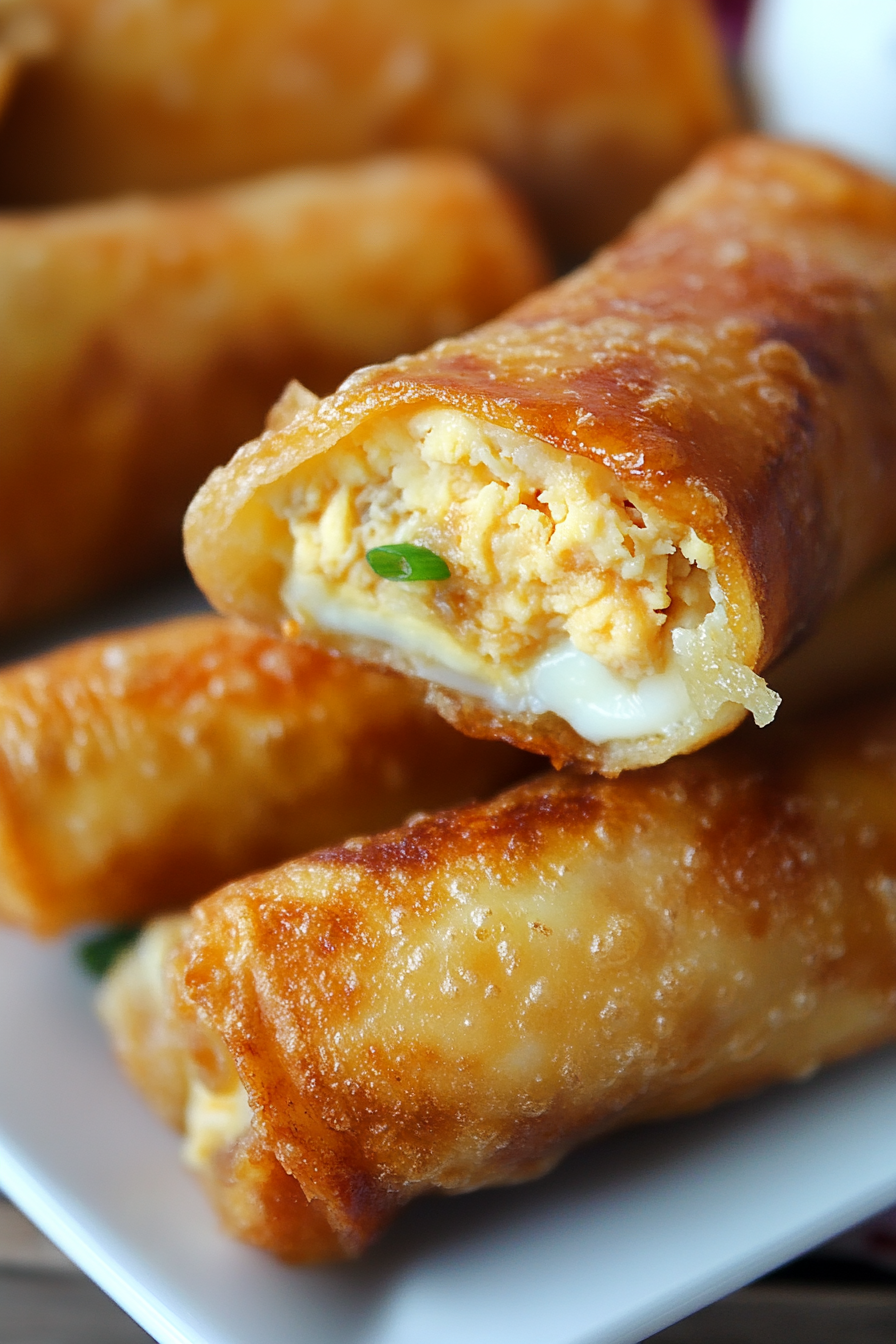 Crispy Crab Rangoon Egg Rolls