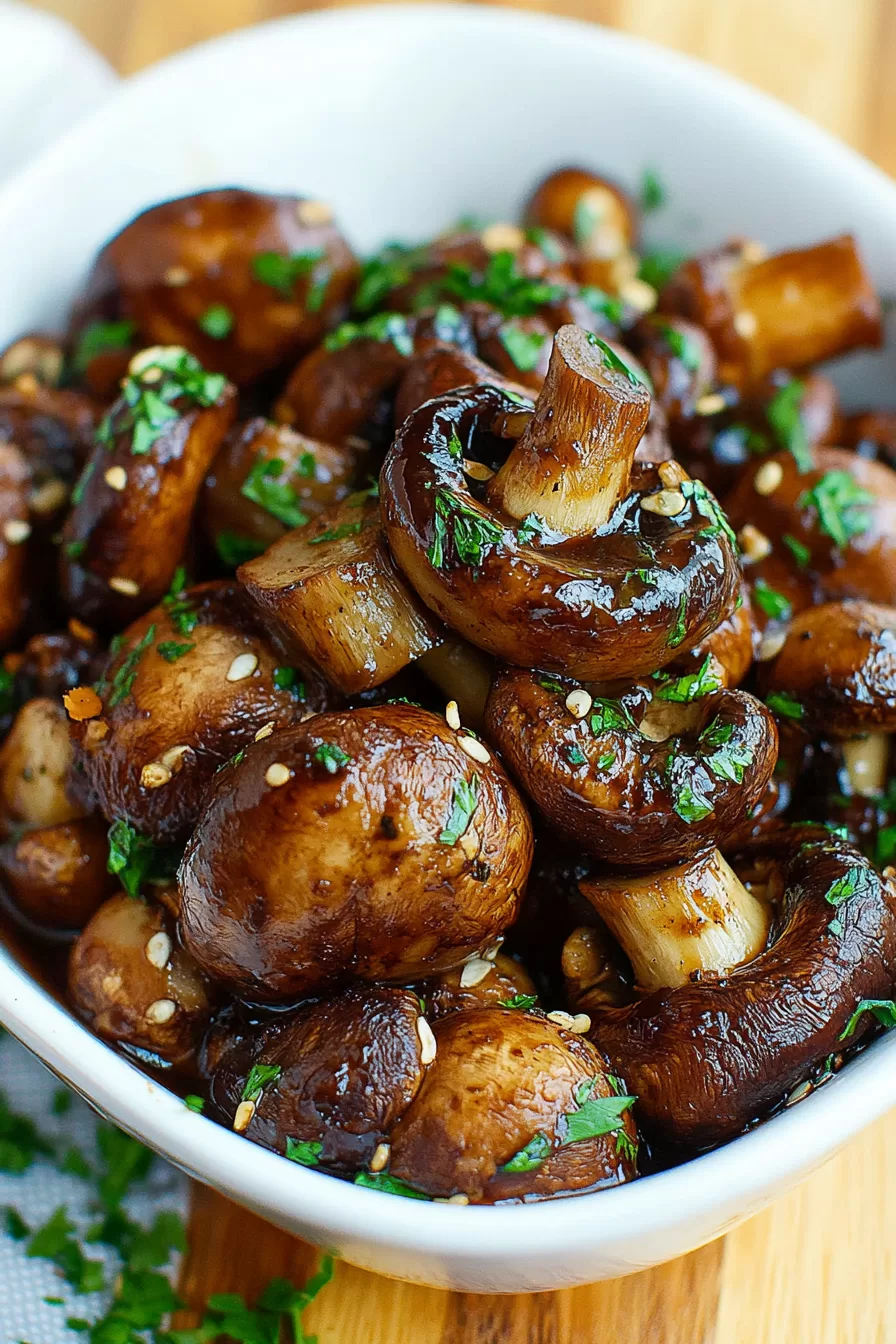 Easy Balsamic Garlic Mushrooms