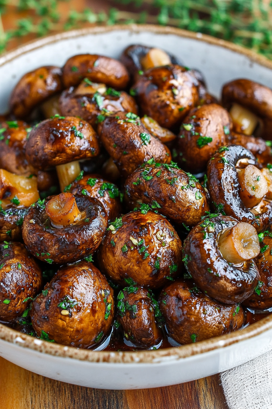 Easy Balsamic Garlic Mushrooms