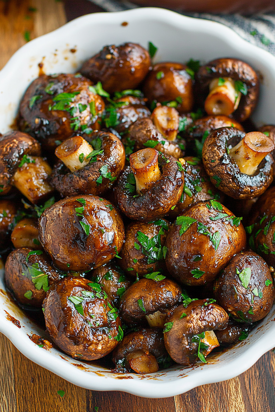 Easy Balsamic Garlic Mushrooms