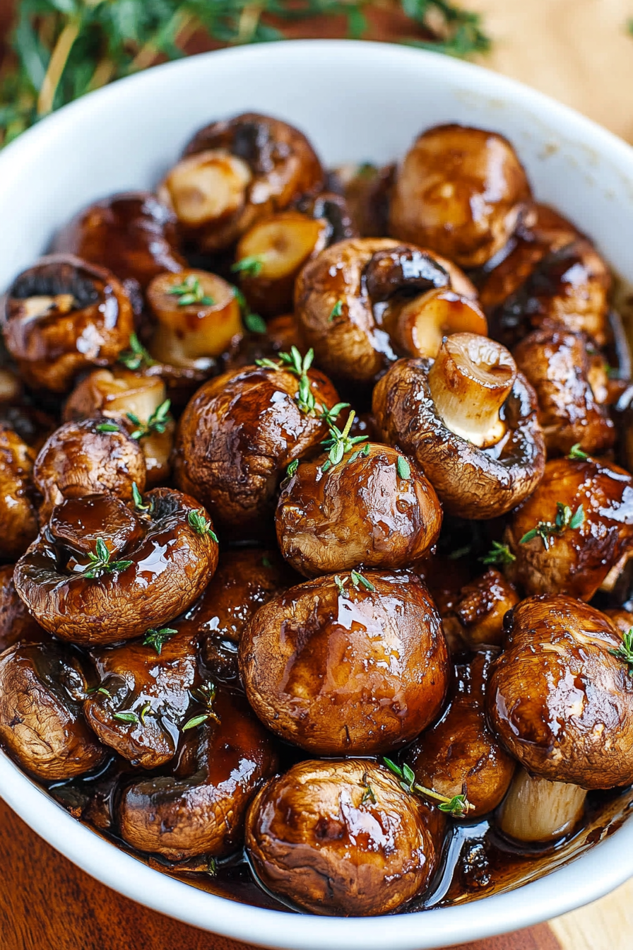 Easy Balsamic Garlic Mushrooms