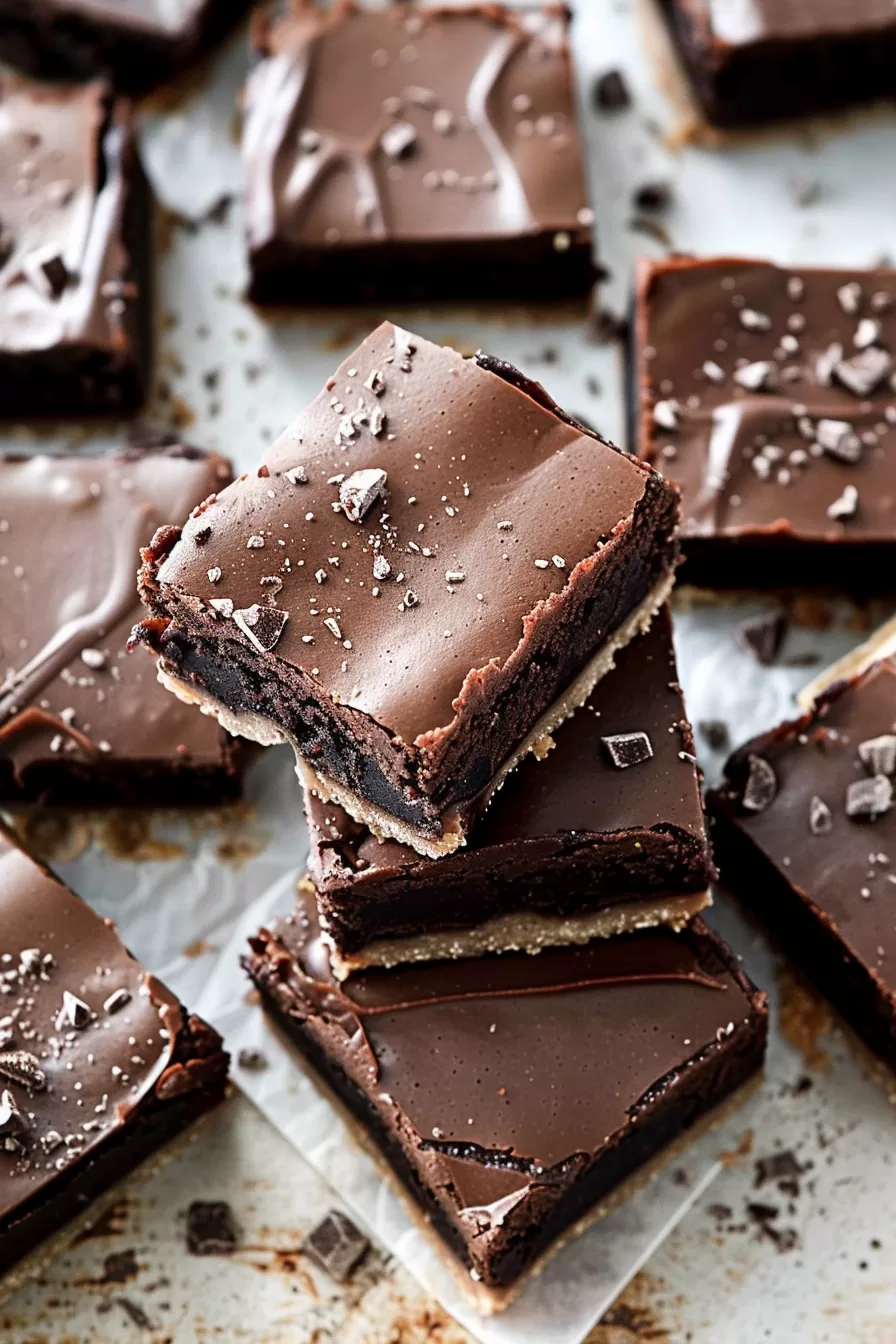 Easy Brownie Shortbread Bars with Ganache