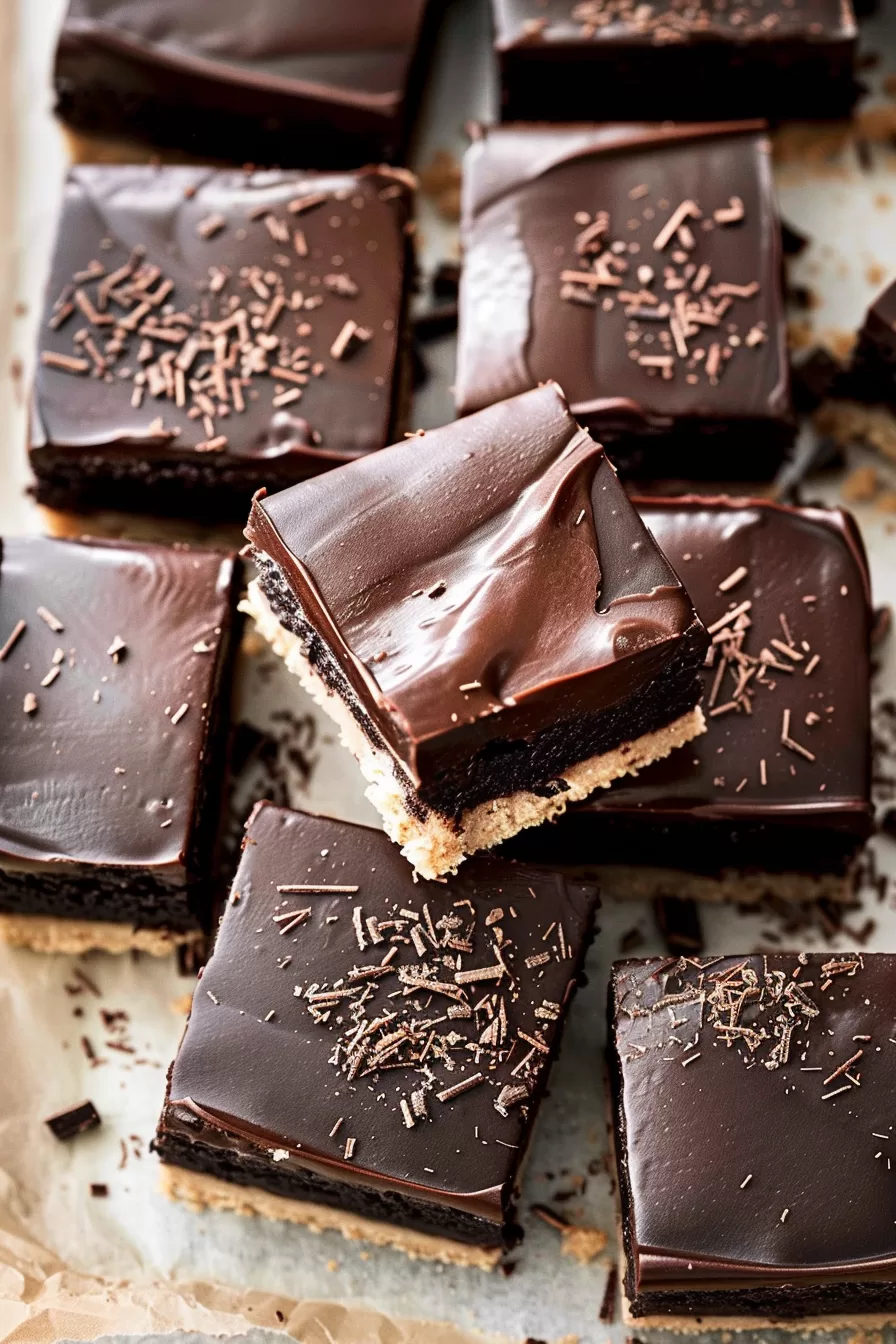 Easy Brownie Shortbread Bars with Ganache