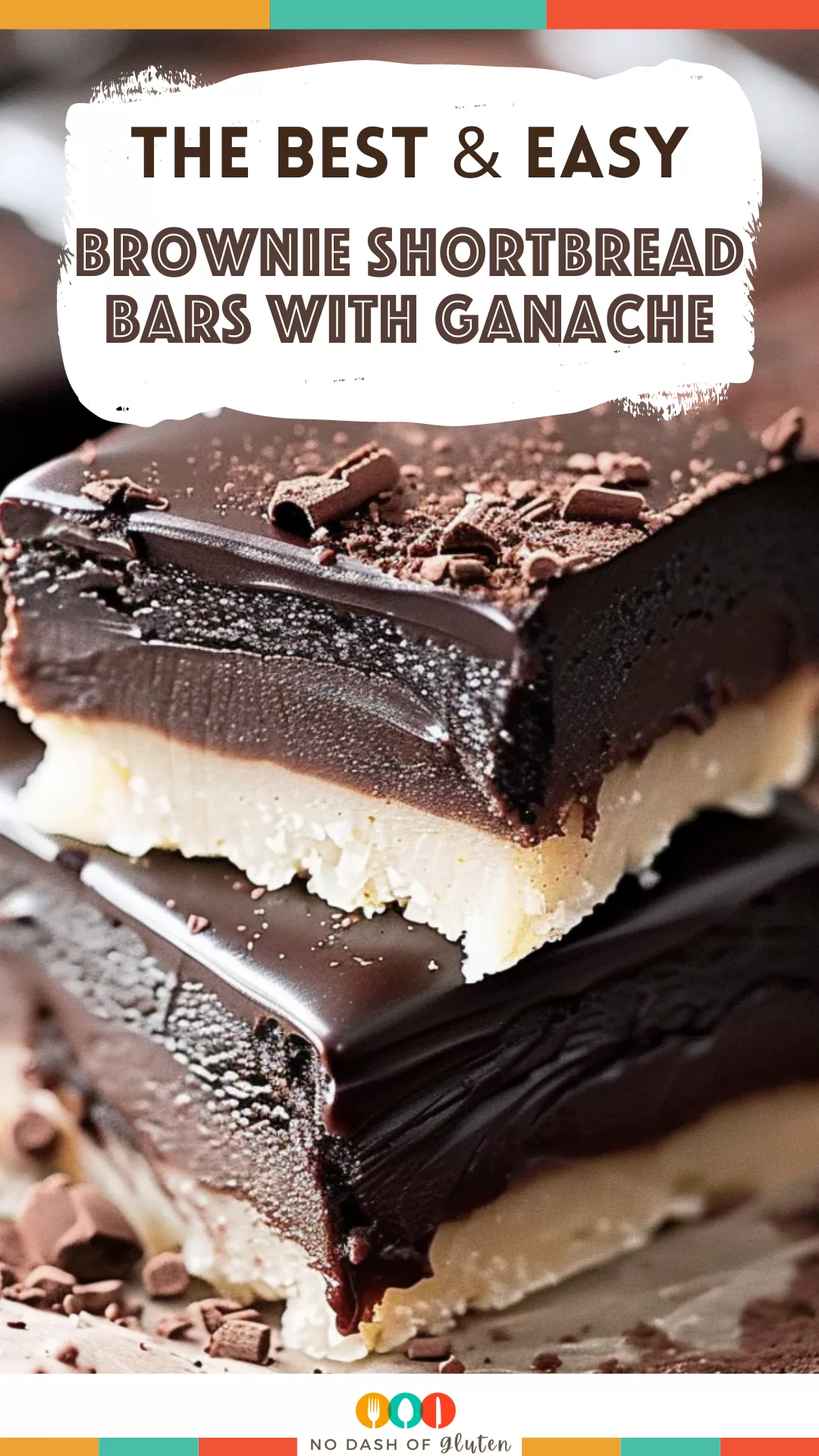 Easy Brownie Shortbread Bars with Ganache