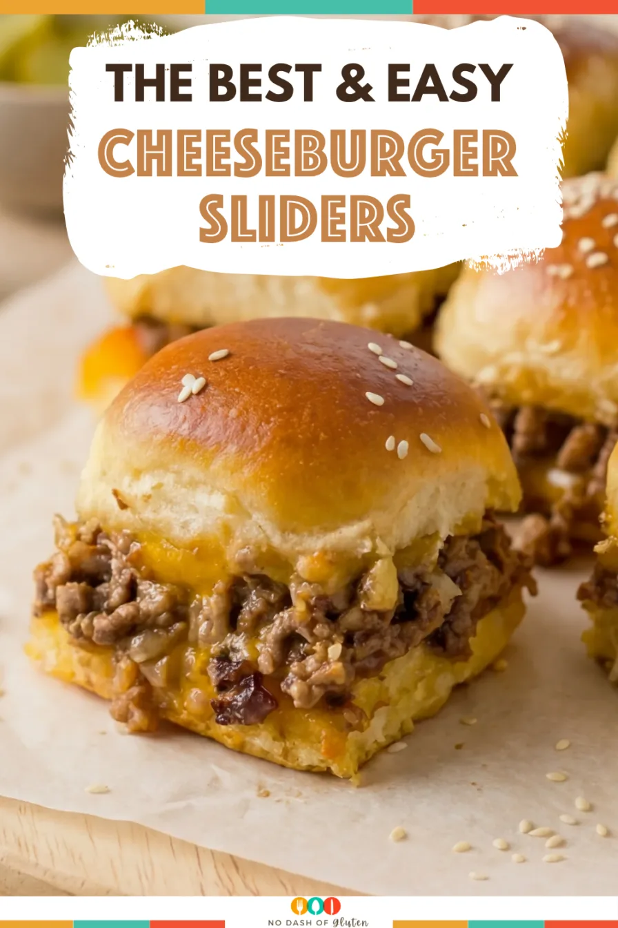 Easy Cheeseburger Sliders served on soft buns with melted cheese and sesame seeds