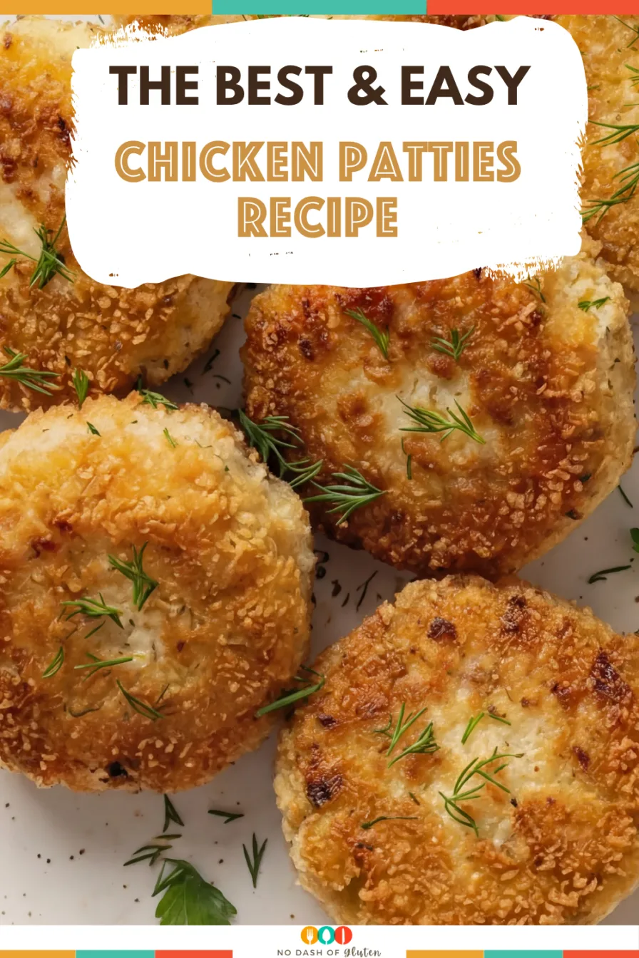 crispy golden Easy Chicken Patties garnished with dill and served on plate