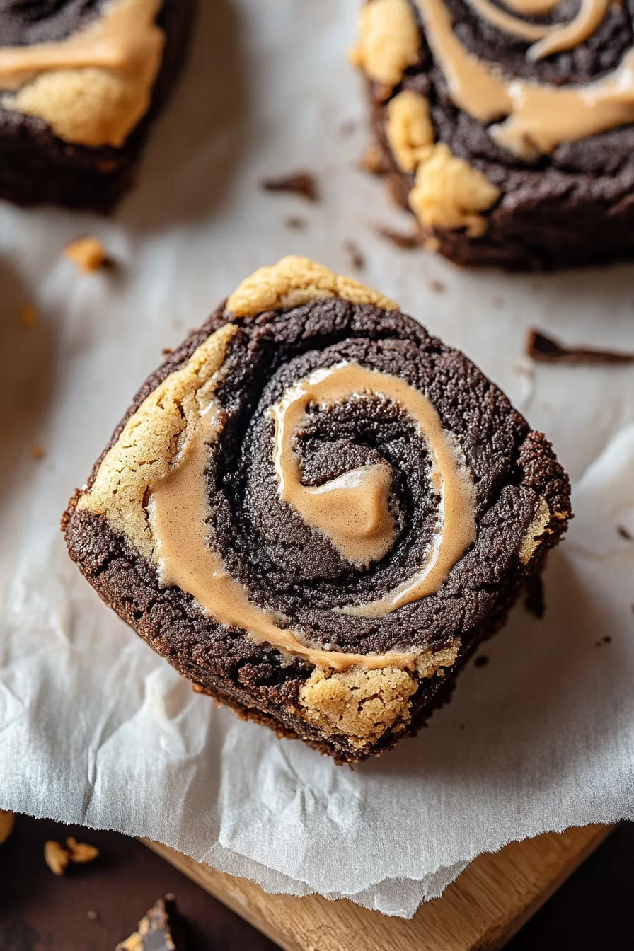 Easy Peanut Butter Brownie Swirl Cookies