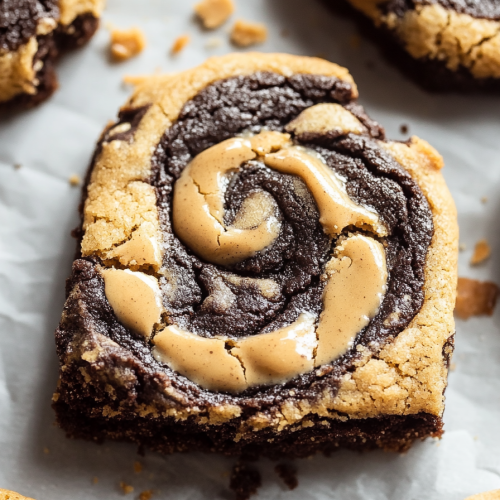 Easy Peanut Butter Brownie Swirl Cookies