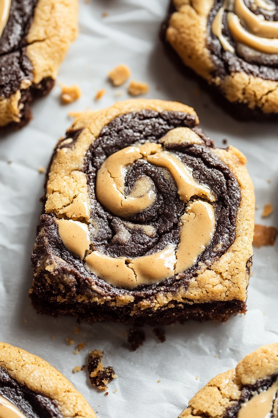 Easy Peanut Butter Brownie Swirl Cookies