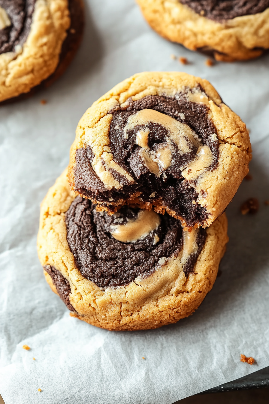 Easy Peanut Butter Brownie Swirl Cookies