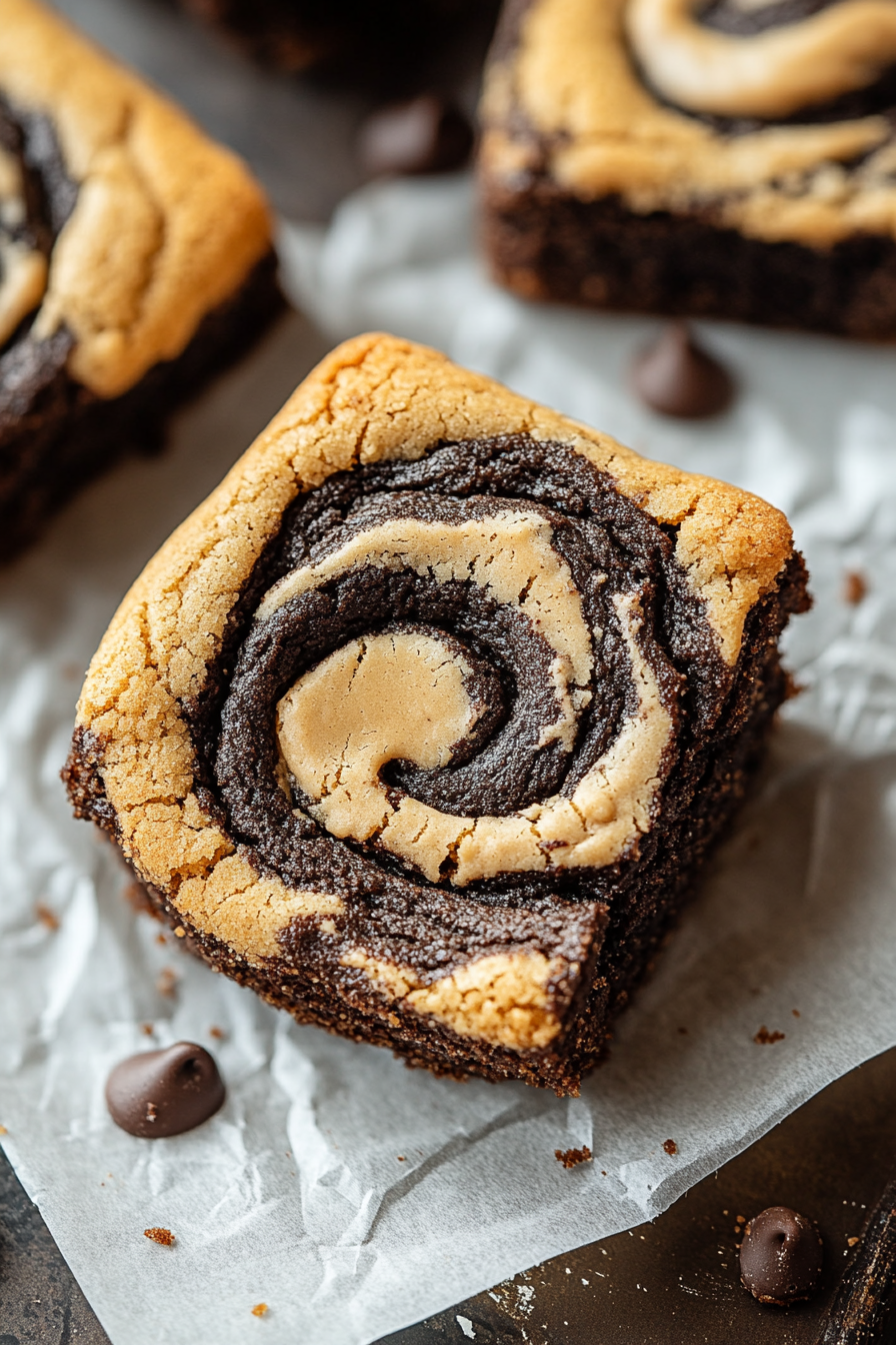 Easy Peanut Butter Brownie Swirl Cookies