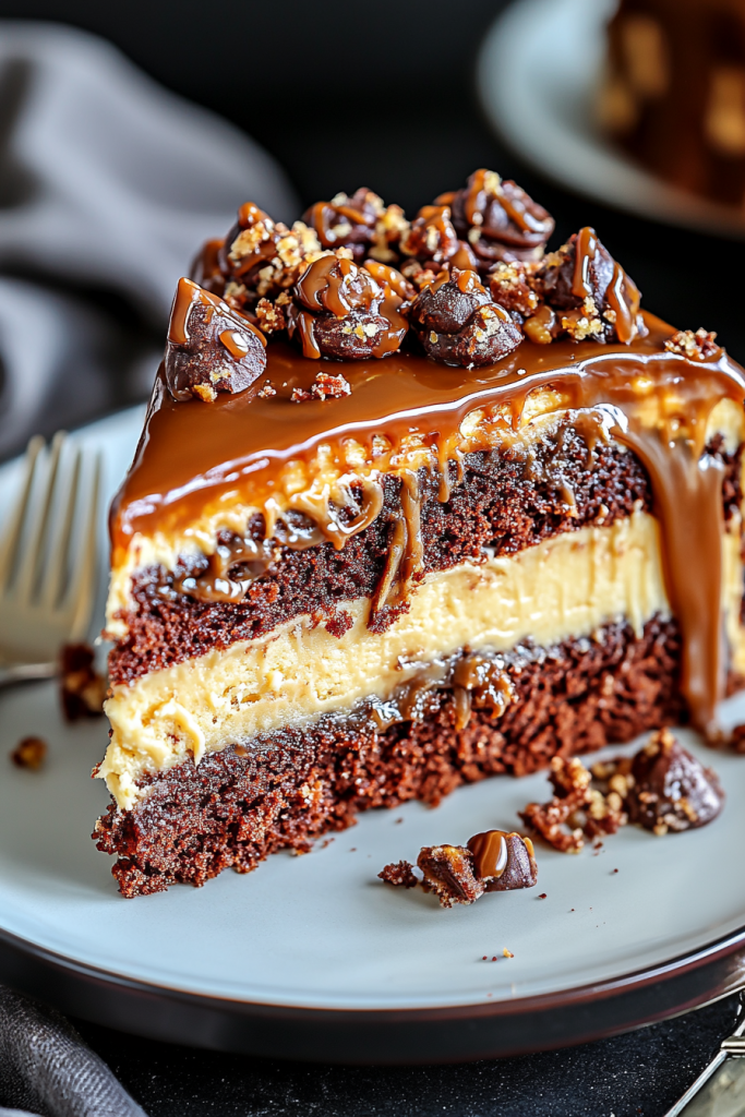 Easy Turtle Caramel Cake