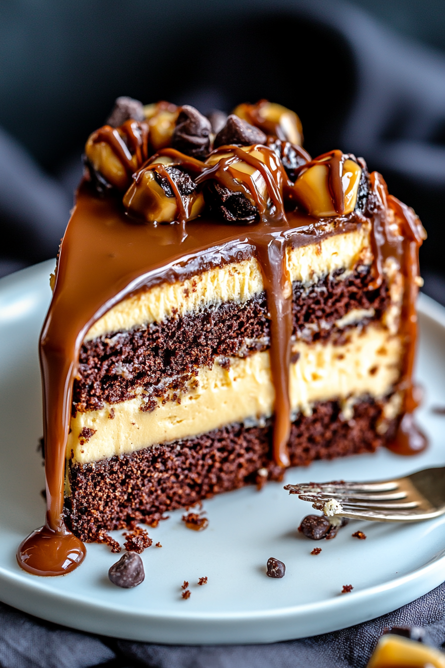 Easy Turtle Caramel Cake