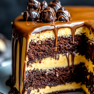 Easy Turtle Caramel Cake