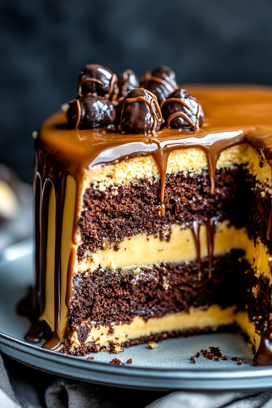 Easy Turtle Caramel Cake