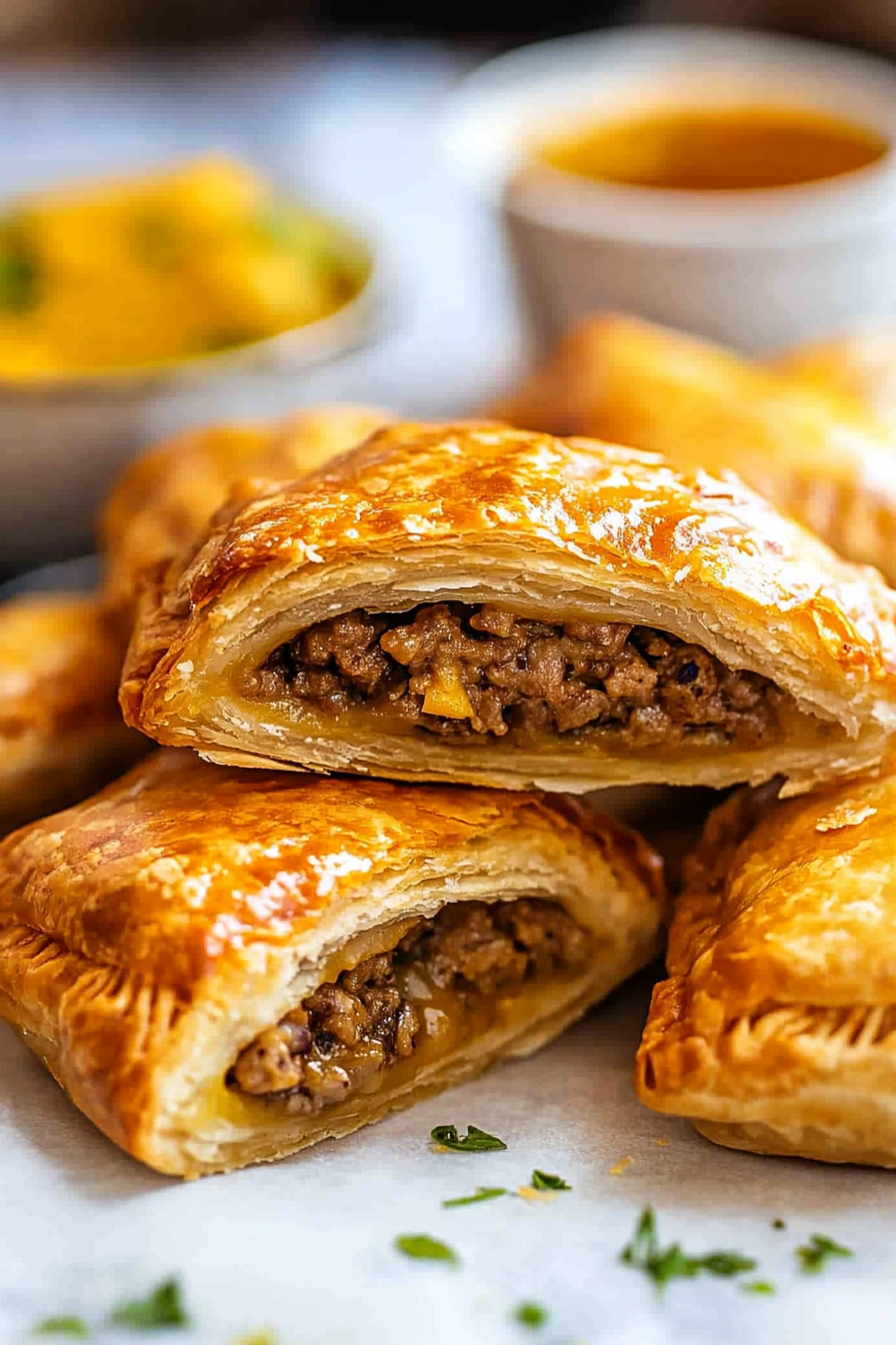 Flaky Cheeseburger Hand Pies