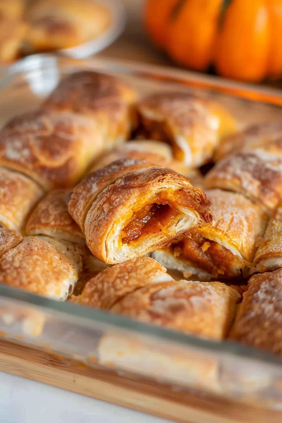 Flaky Pumpkin Crescent Roll Dumplings