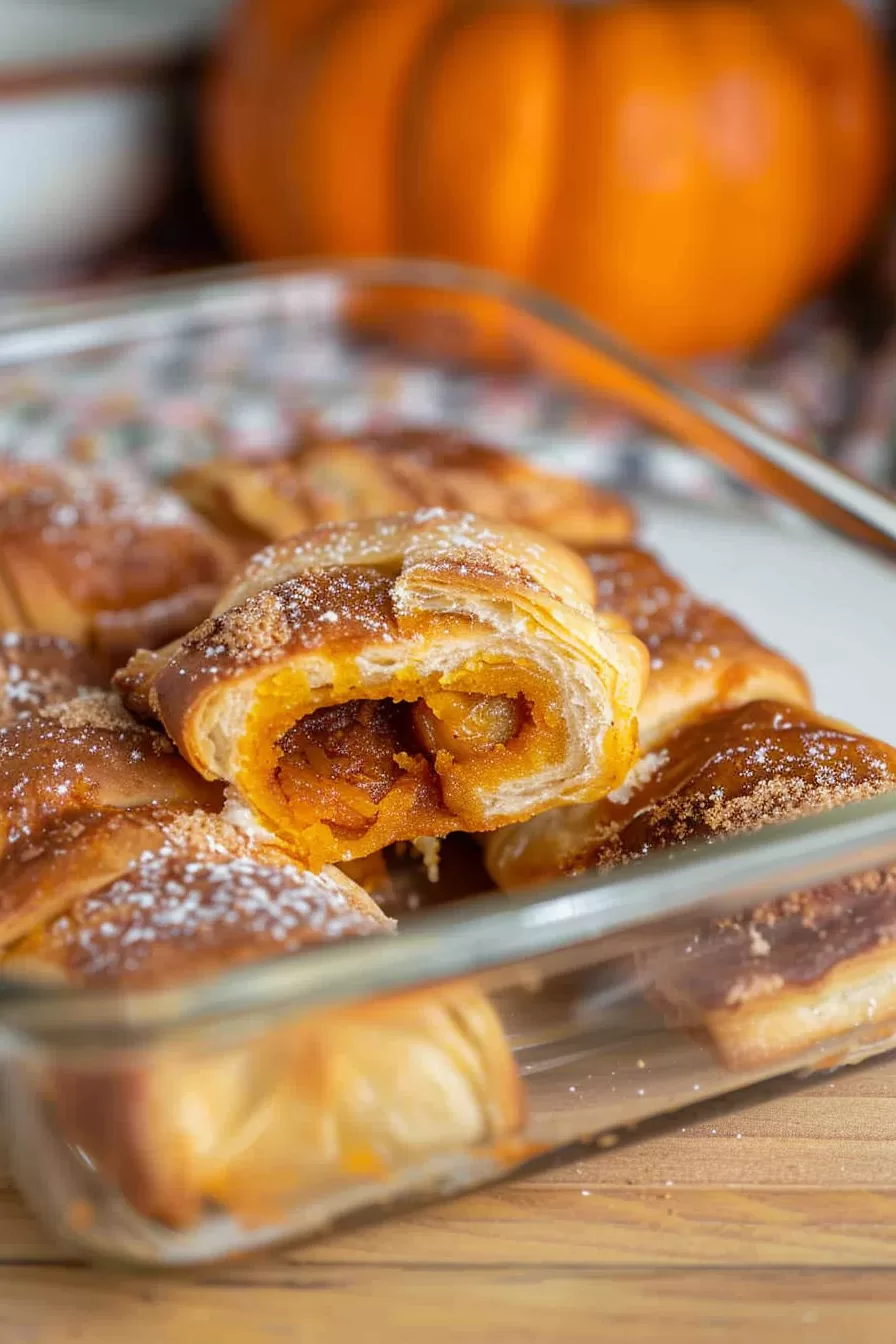 Flaky Pumpkin Crescent Roll Dumplings