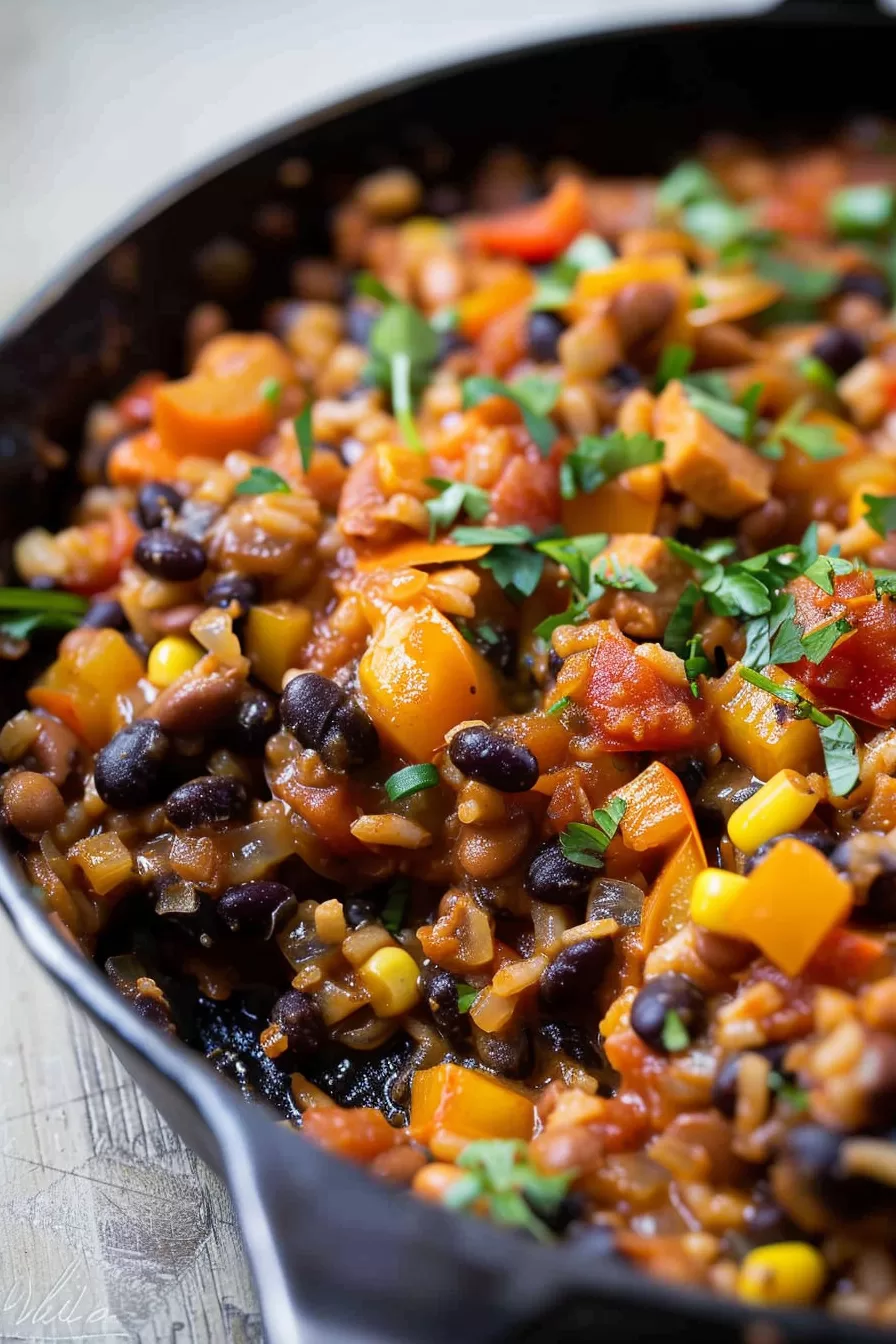 Hearty Black Bean Skillet with Southwest Flavors