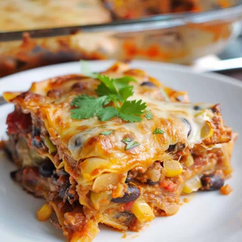 Layered Mexican Black Bean Lasagna