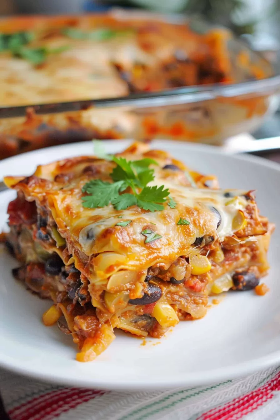 Layered Mexican Black Bean Lasagna