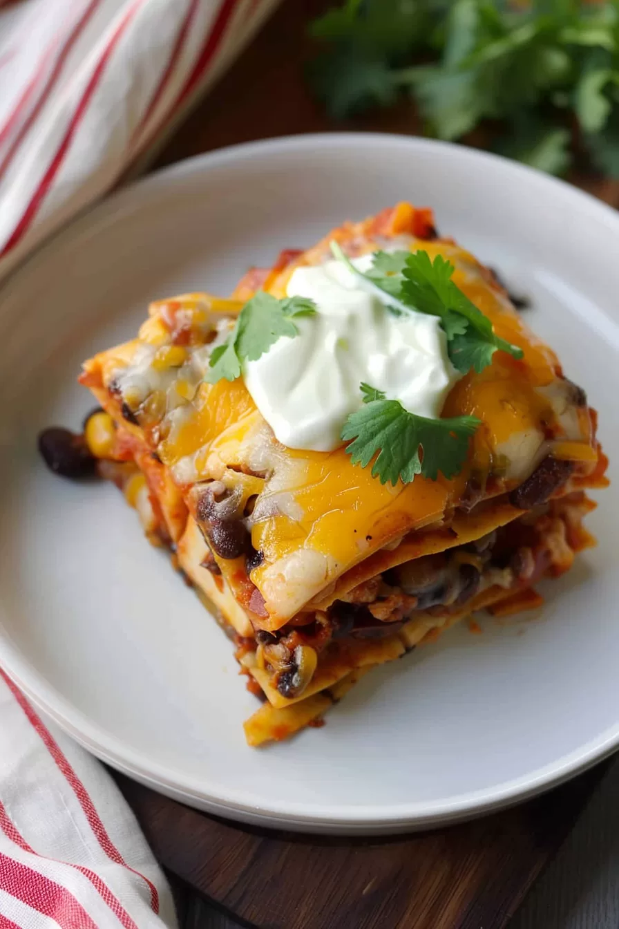 Layered Mexican Black Bean Lasagna