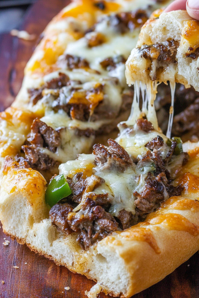 Loaded Cheesesteak Cheesy Bread