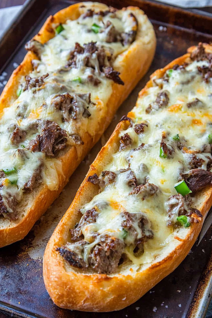 Loaded Cheesesteak Cheesy Bread