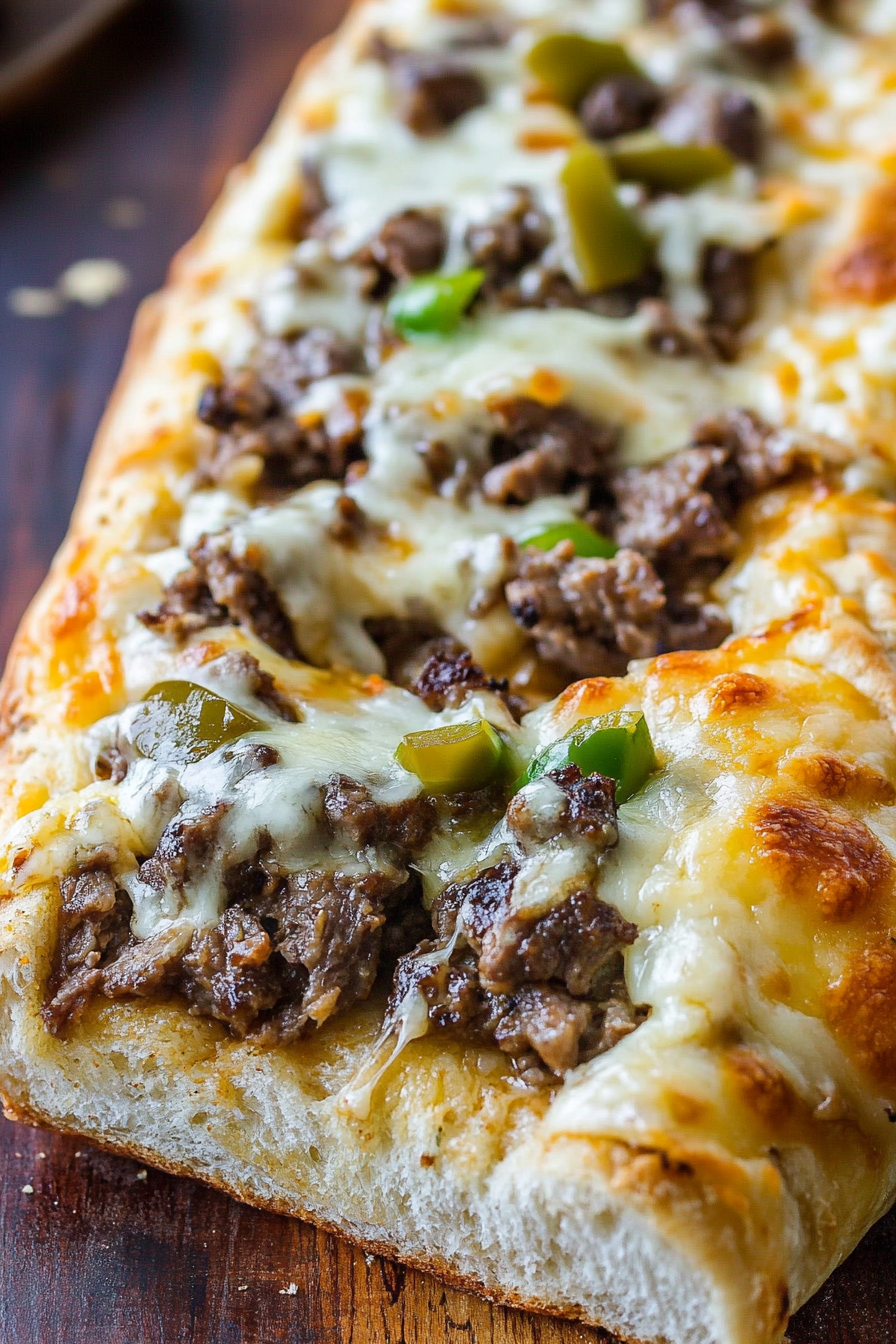 Loaded Cheesesteak Cheesy Bread