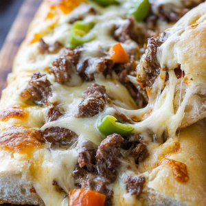 Loaded Cheesesteak Cheesy Bread