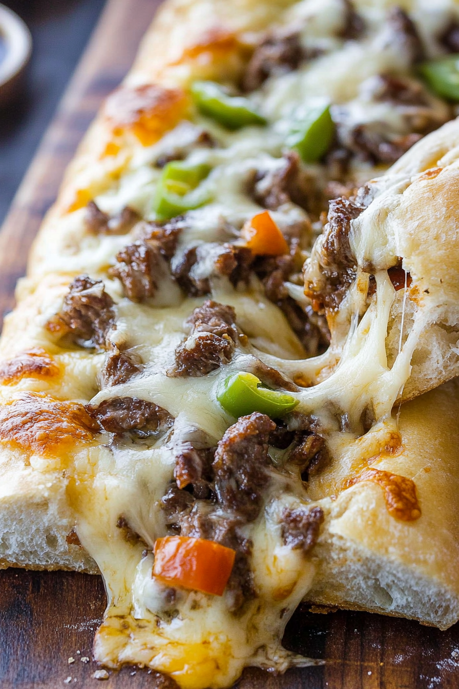 Loaded Cheesesteak Cheesy Bread