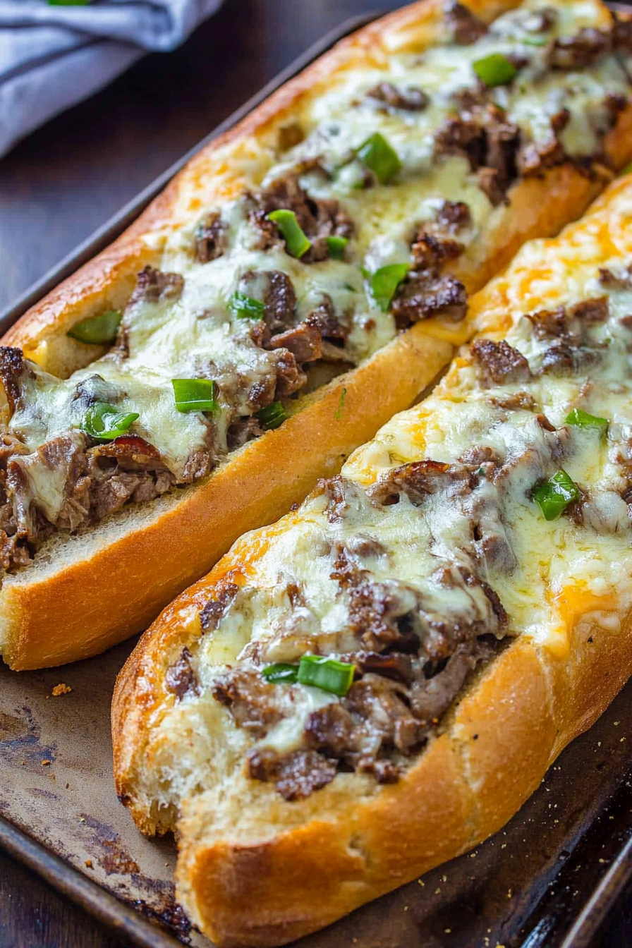 Loaded Cheesesteak Cheesy Bread