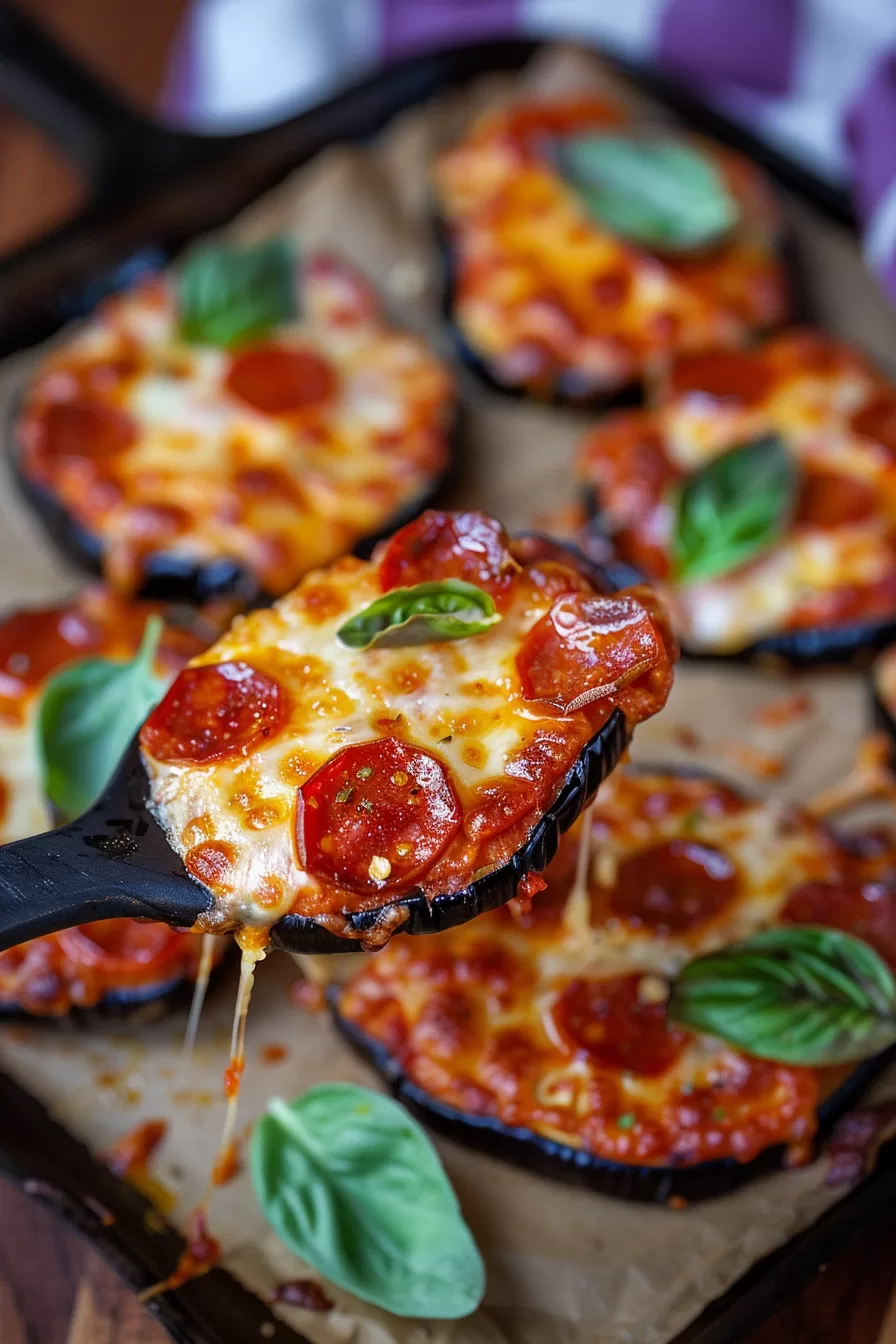 Low-Carb Eggplant Pizzas