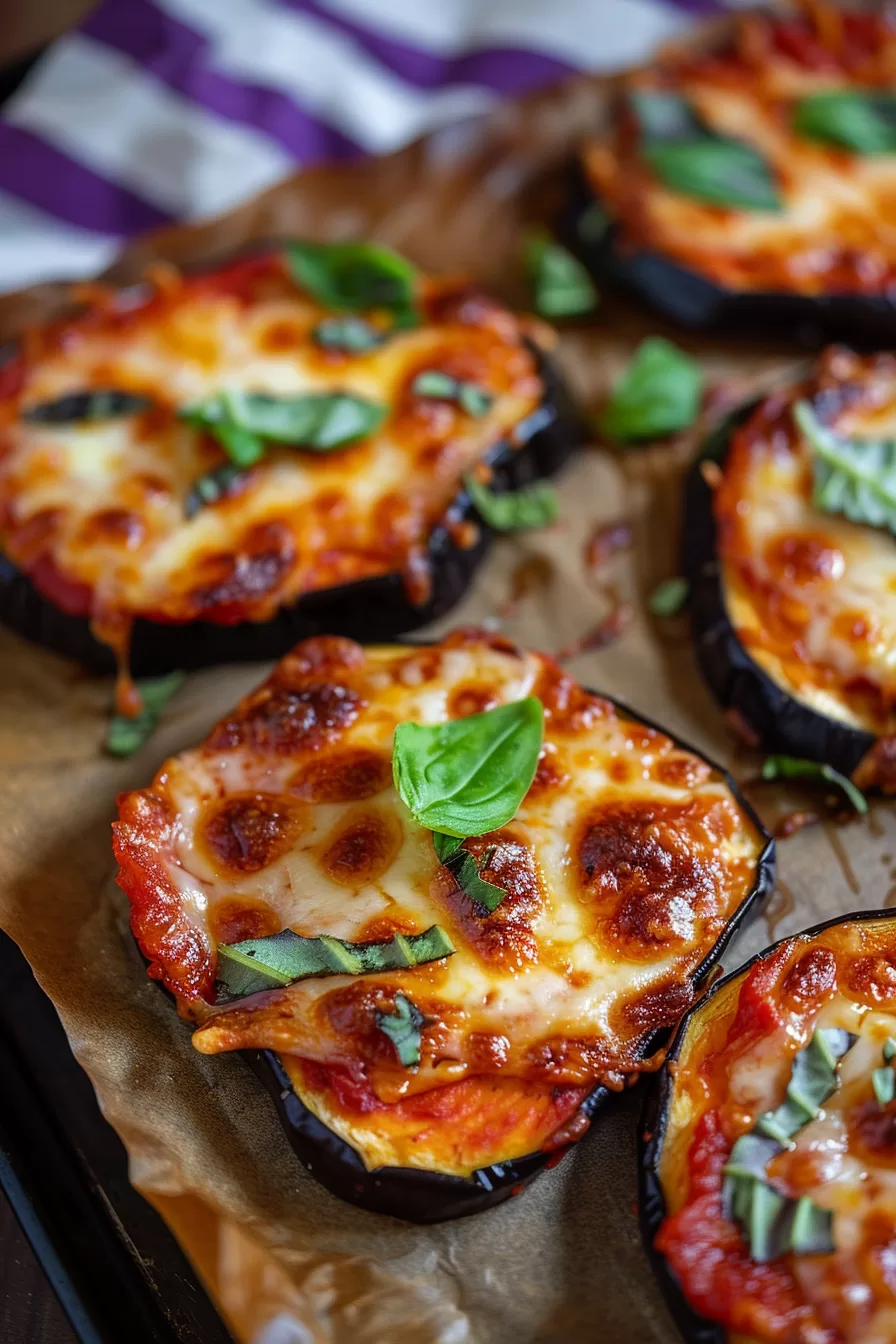 Low-Carb Eggplant Pizzas