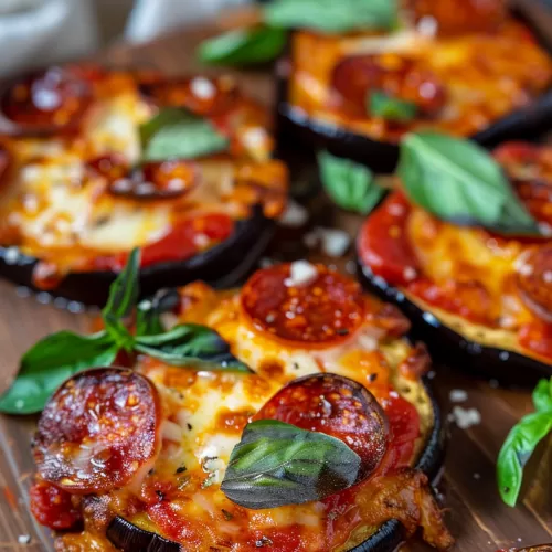 Low-Carb Eggplant Pizzas