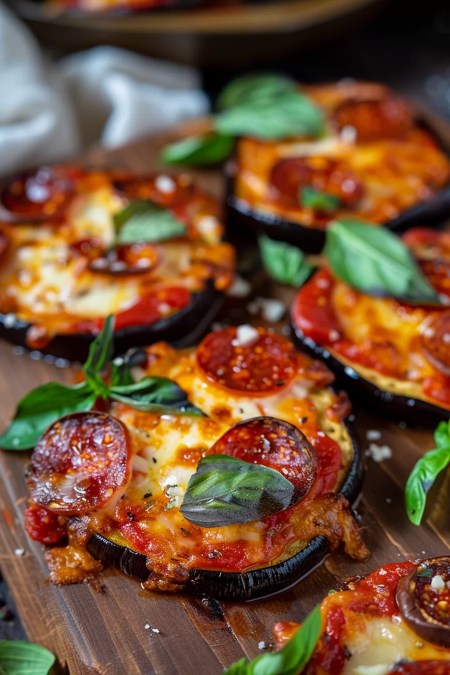 Low-Carb Eggplant Pizzas