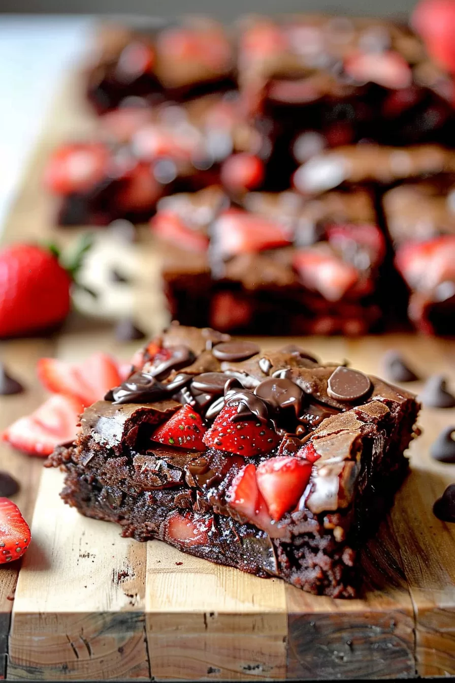 Rich Strawberry Chocolate Chunk Brownies