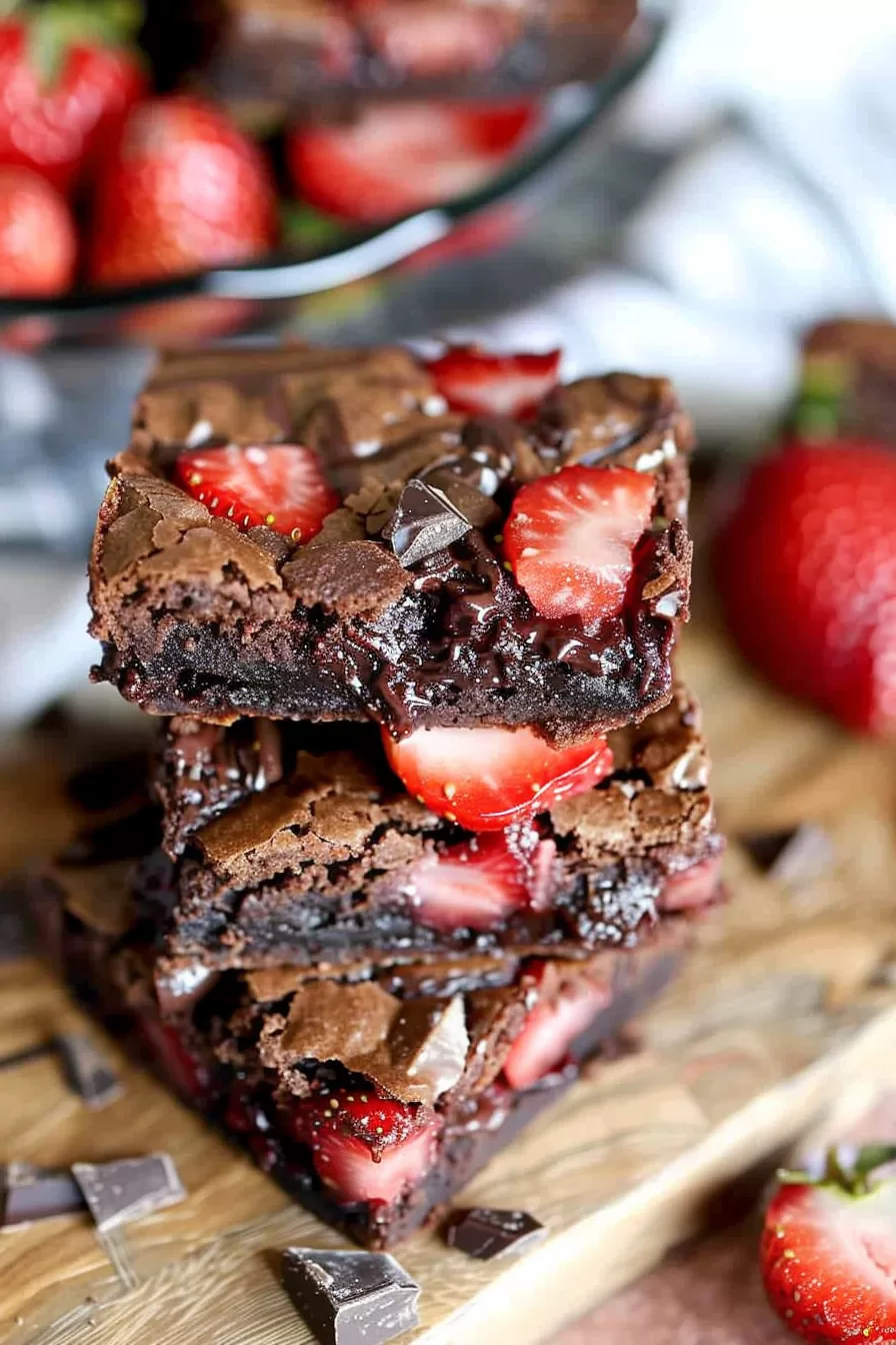 Rich Strawberry Chocolate Chunk Brownies