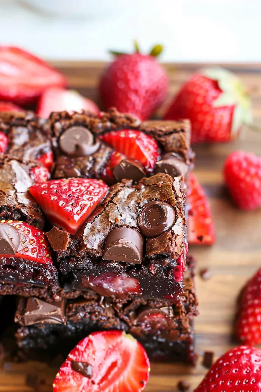 Rich Strawberry Chocolate Chunk Brownies