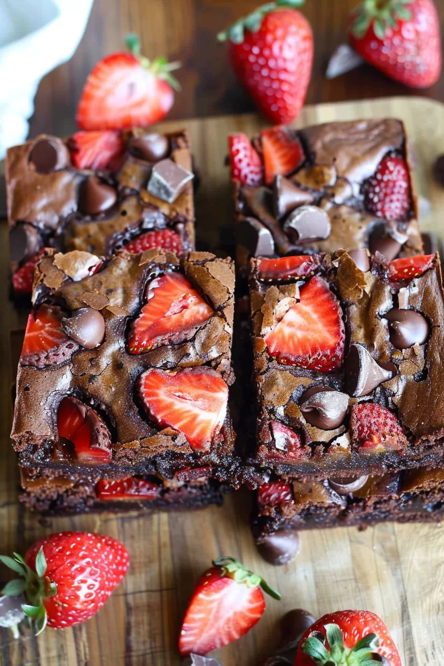 Rich Strawberry Chocolate Chunk Brownies