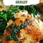 Savory Chicken Spinach Mushroom Skillet