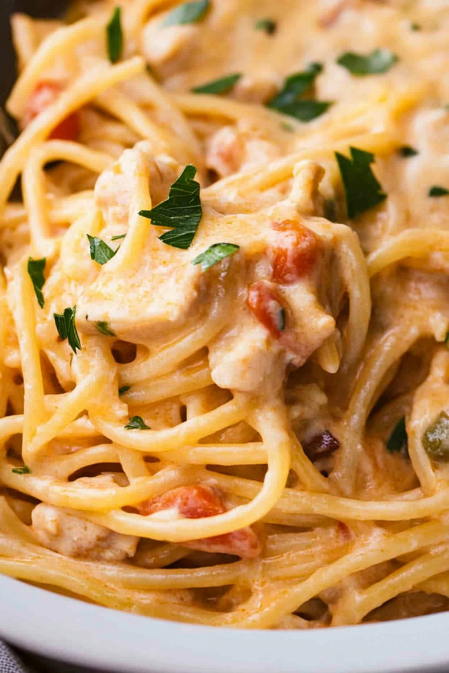 Slow Cooker Creamy Chicken Spaghetti Recipe