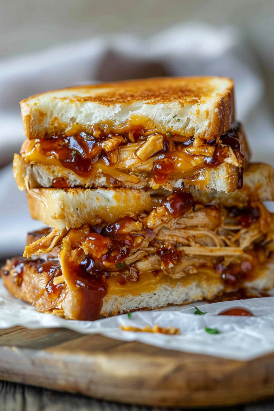 Smoky BBQ Chicken Grilled Cheese