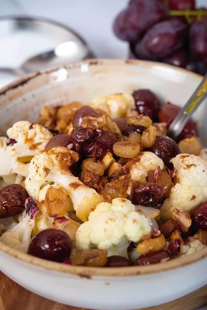 Spiced Cauliflower with Roasted Grapes Recipe