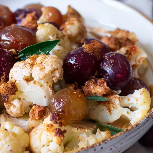 Spiced Cauliflower with Roasted Grapes Recipe