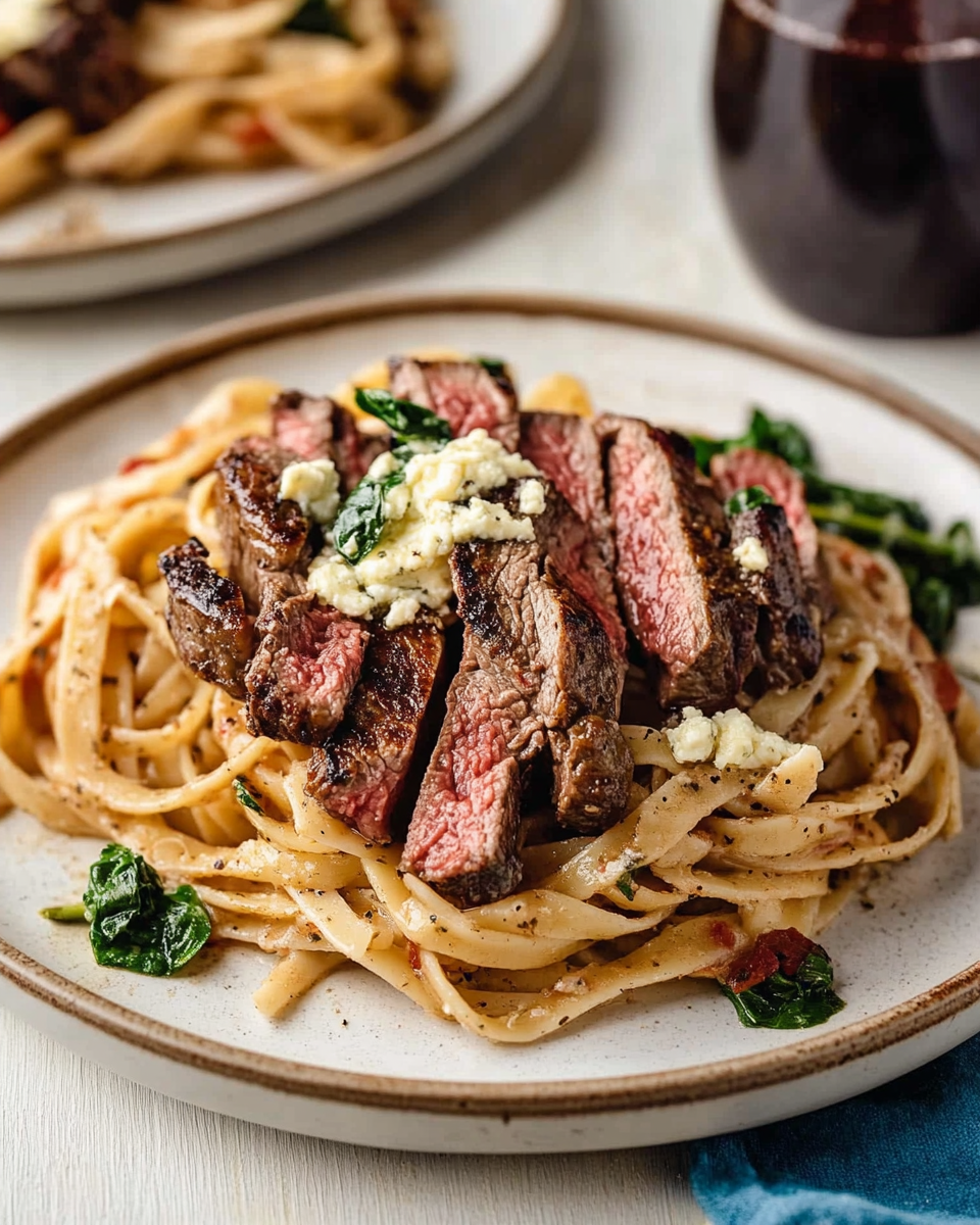 Steak Pasta with Gorgonzola Sauce