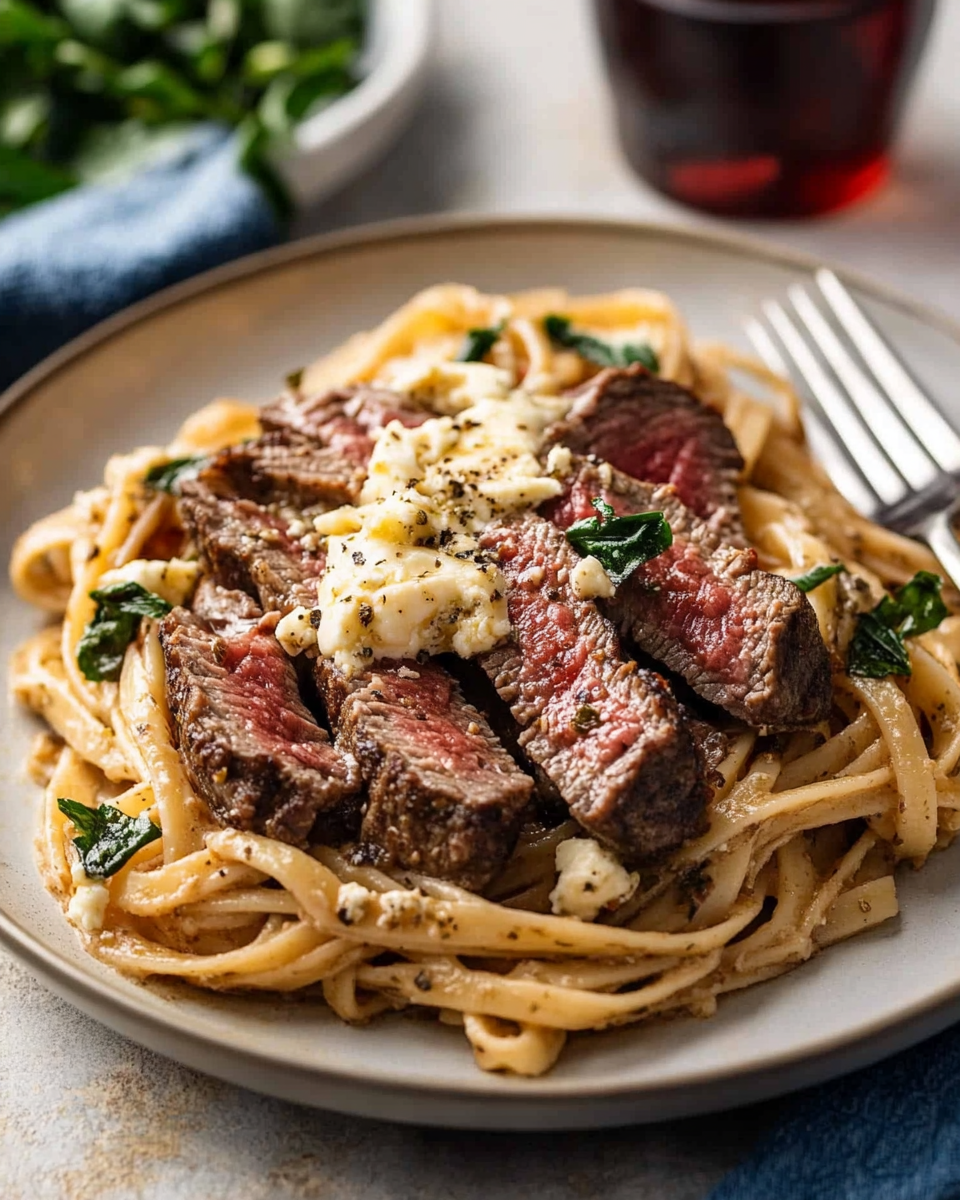 Steak Pasta with Gorgonzola Sauce