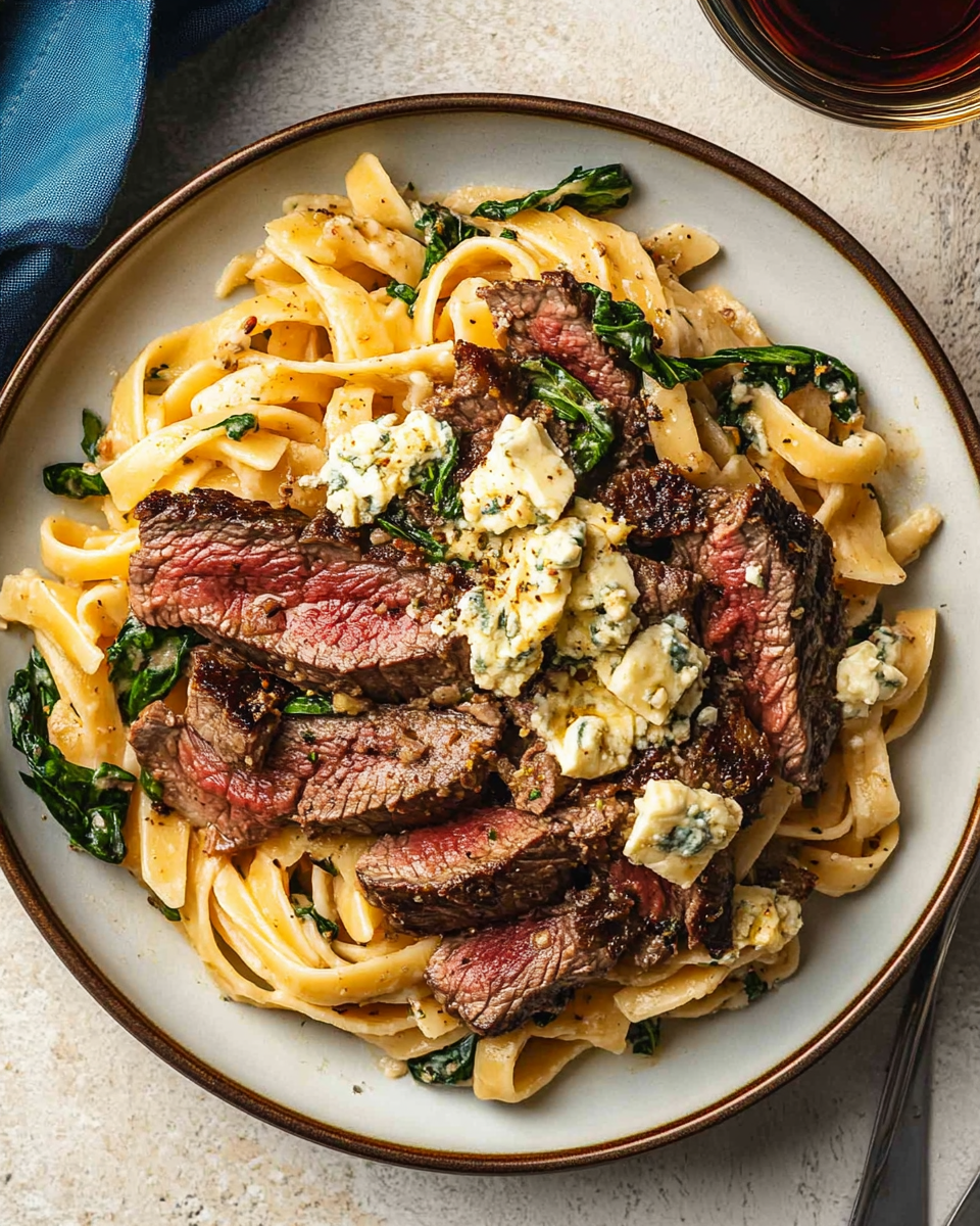 Steak Pasta with Gorgonzola Sauce