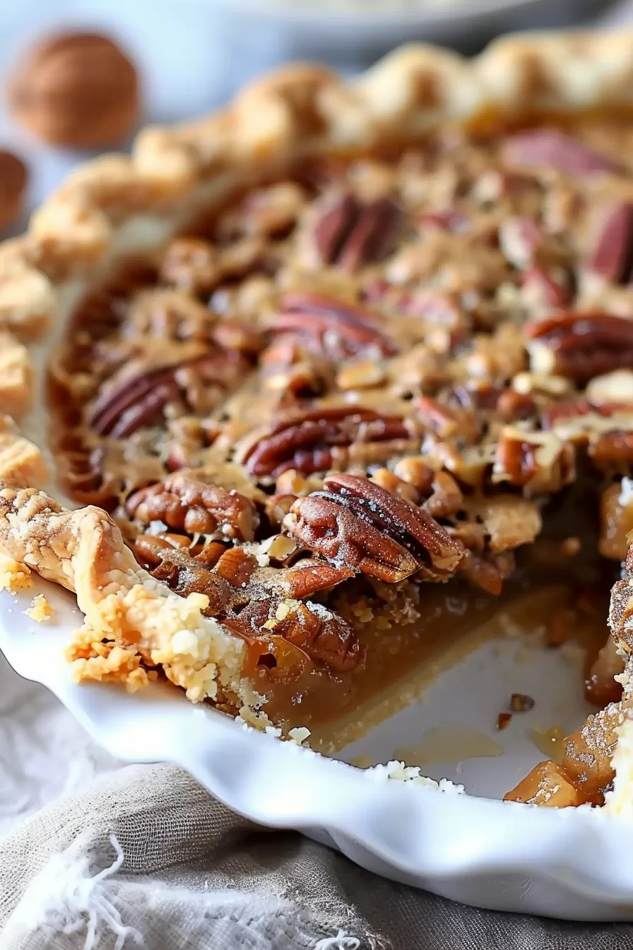 Sweet Pecan Pie with Streusel Topping