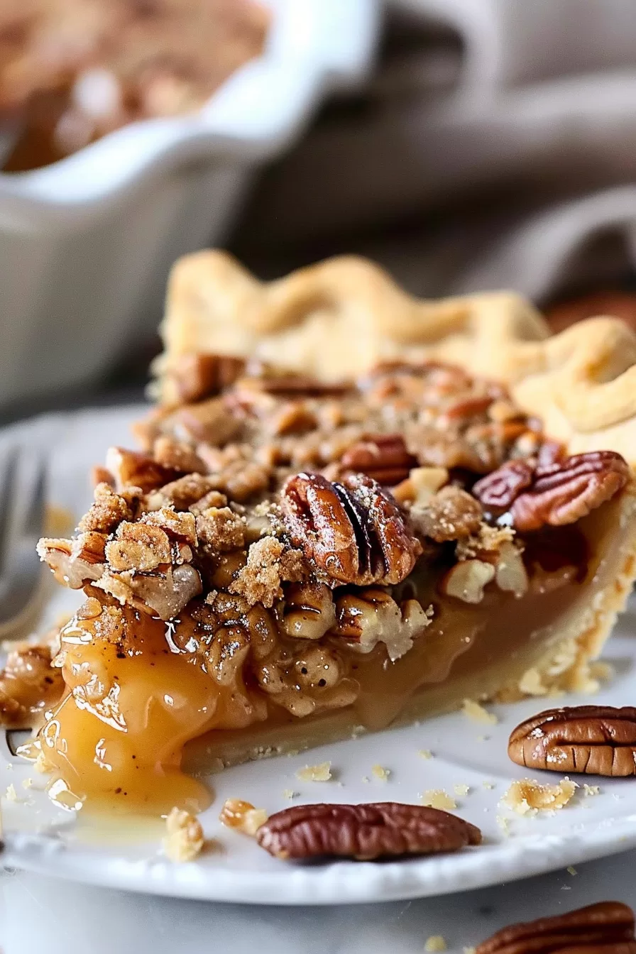 Sweet Pecan Pie with Streusel Topping